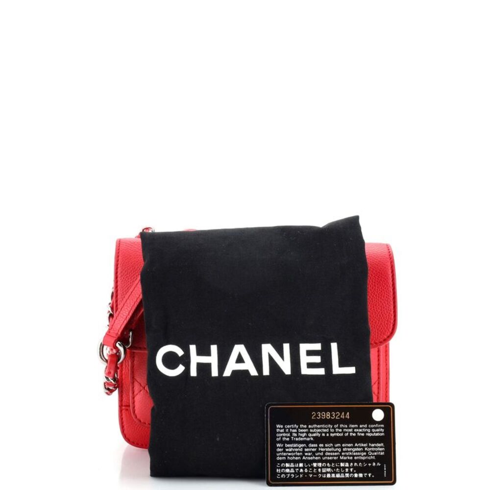 Chanel CC Box Flap Bag Quilted Caviar Mini Red - Picture 2 of 13